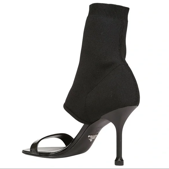 Prada Prada D'Orsay Black Stretch Sandal - Picture 3 of 8